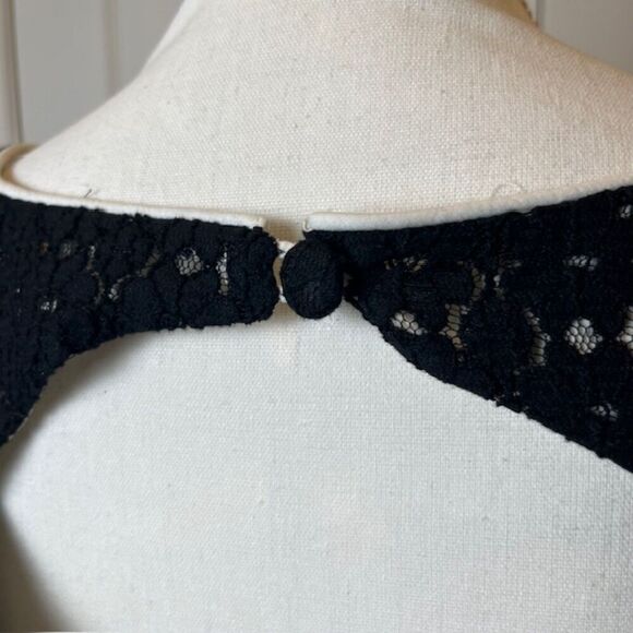 Lilly Pulitzer Black Lace Dress Key Hole Button Back Lined Wide Neck Size 10 - Picture 7 of 14